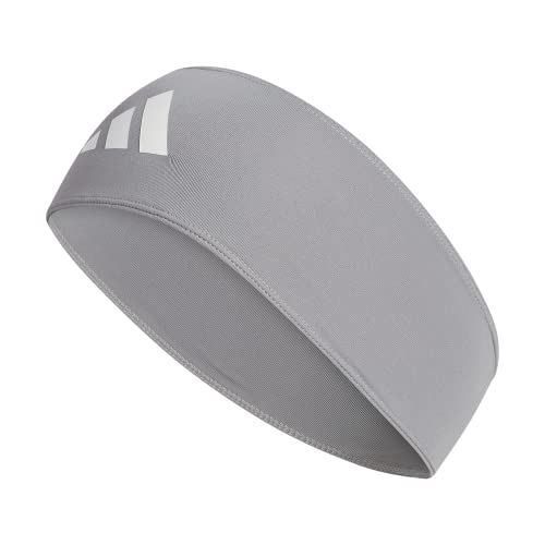 adidas Alphaskin Wide Fit Sports Headband, Grey/White, One Size