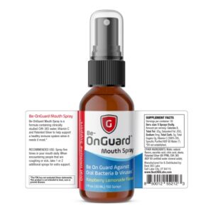 Be-Onguard Colloidal Silver Mouth Spray | 150 Metered Doses | Fast Acting Oral Relief from Allergies and Immune Support | Safe for Kids and Adults | Max Strength