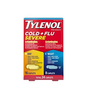tylenol cold + flu severe day & night caplets – 24 ct, pack of 2