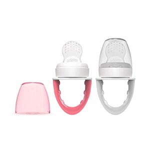 dr. brown’s fresh first silicone feeder, pink & grey, 2 count