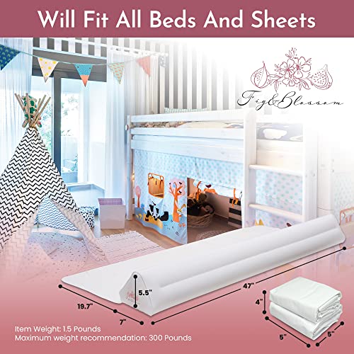 [2-Pack] Inflatable Bed Rail with Pump for Toddlers, Kids, Adults, Elderly - Travel Bed Bumpers for Toddlers and Kids - Blow-up Bed Bumper with Safety Flap - King, Queen, Full, Twin Bed Safety Guard