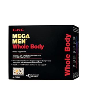 gnc mega men whole body vp multi vitamins, 30 count