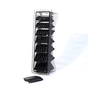 Wahl Professional - Black Taper Attachment Comb Set - 8 Piece Set (1/8" to 1") - Comes in Plastic Comb Caddy for Easy Storage/Organization