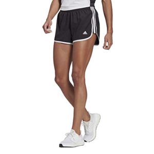 adidas women’s marathon 20 shorts, black/white, small