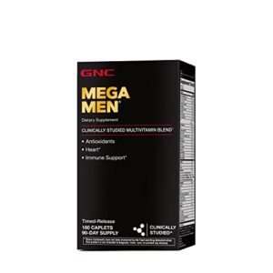 gnc mega men multivitamin for men, 180 count, antioxidants, heart health, and immune support (packaging may vary)