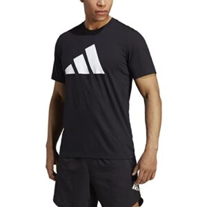 adidas men’s training essentials feel ready logo t-shirt, black/white, large