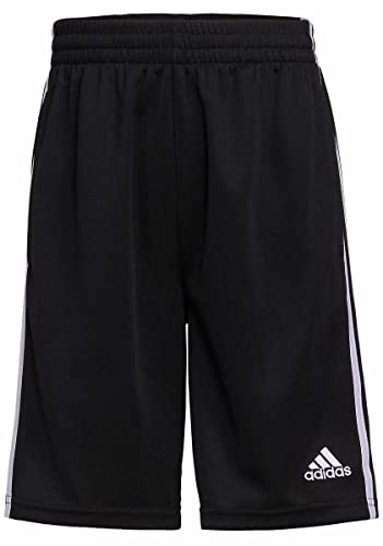 adidas Youth 2-Pack 3 Stripes Short (Large 14/16, Black/White & Dark Grey/Black)