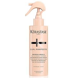 kerastase curl manifesto refresh absolu refresh spray | hydrates, redefines & refreshes curls | anti-frizz | with coconut oil | for all wavy, curly, very curly & coily hair | 13.04 fl oz