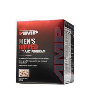 gnc pro performance amp men’s ripped vitapak program, 30 paks