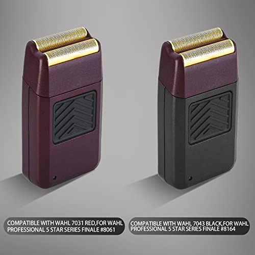 2 PACK Professional 5 Star Series Finale Shaver Replacement Foil and Cutter Bar Assembly Compatible with wahl Shaver Foil 7031-100, 7043-100 Super Close Shaving Replacement Heads (red)