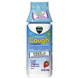 vicks children’s daytime/nighttime cough & congestion relief combo pack, free of: artificial flavors, high fructose corn syrup, daytime berry flavor, nighttime grape flavor, 6 fl oz day/6 fl oz night