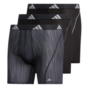 adidas mens sport performance mesh underwear (3-pack) boxer briefs, performance wave black/black/black, medium us