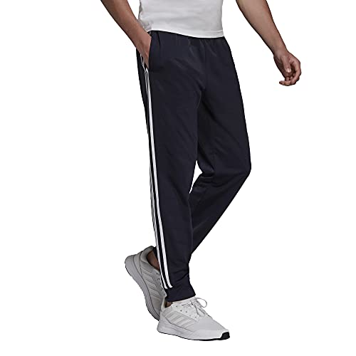 adidas Men's Essentials Warm-Up Slim Tapered 3-Stripes Tracksuit Bottoms, Legend Ink/White, Large