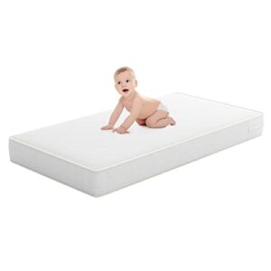 Safety 1st Heavenly Dreams Baby Crib and Toddler Bed Mattress, Waterproof and Stain Resistant Cover, White