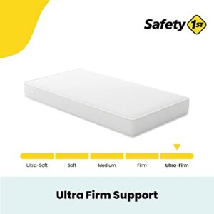 Safety 1st Heavenly Dreams Baby Crib and Toddler Bed Mattress, Waterproof and Stain Resistant Cover, White
