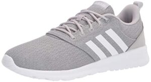 adidas women’s qt racer 2.0 running shoe, grey/white/grey, 7.5