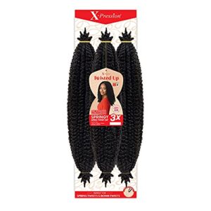outre crochet braids x-pression twisted up 3x springy afro twist 24″ (1-pack, 1b)