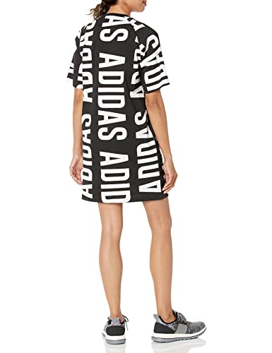 adidas Women's Oversized All Over Print Dress, Black/White, X-Large