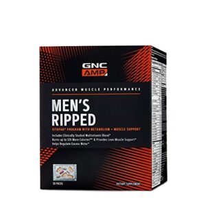 gnc amp men’s ripped vitapak program with metabolism + muscle support – 30 vitapaks