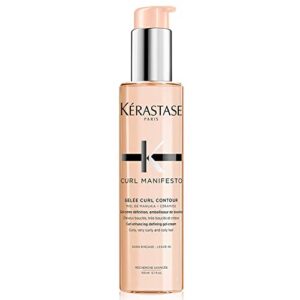 kerastase curl manifesto gelee curl contour hair serum | enhances curl definition without crunch | anti-frizz | with shea butter | for all wavy, curly, very curly & coily hair | 5.1 fl oz