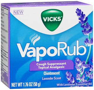 Vicks VapoRub Cough Suppressant Topical Analgesic Ointment Lavender Scent - 1.76 oz jar, Pack of 4
