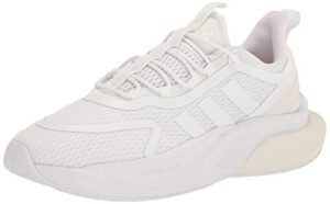 adidas men’s alphabounce+ running shoe, white/white/white, 11