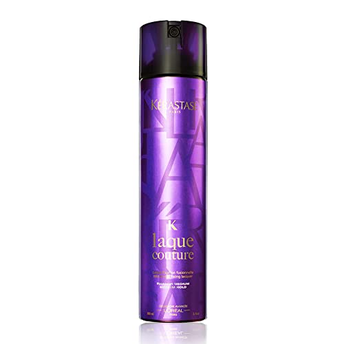 KERASTASE Laque Couture Hair Spray | Medium Hold Styling Spray | Long Lasting, Flexible Hold | Anti-Humidity and Flyaway Control | With Heat Protectant | For All Hair Types | 5 Fl Oz