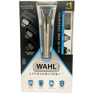 wahl stainless steel lithium ion men’s multi purpose beard, facial trimmer and t