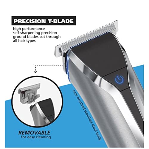 Wahl Stainless Steel Lithium Ion Men's Multi Purpose Beard, Facial Trimmer and T