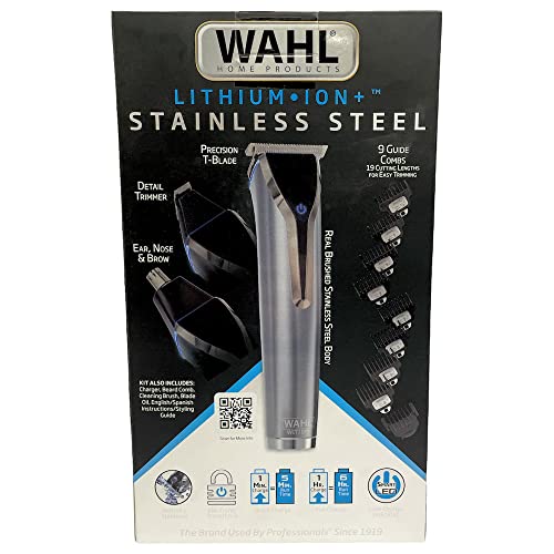 Wahl Stainless Steel Lithium Ion Men's Multi Purpose Beard, Facial Trimmer and T