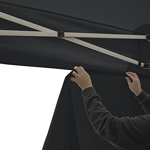 Vispronet Black 10x15 Aluminum Canopy Tent Kit - Resists Up to 30mph Wind Gusts - Includes 10x15 Door and Window Wall, Large Window Wall, 2 10x10 Window Sidewalls, Canopy Storage Bag, and Stake Kit