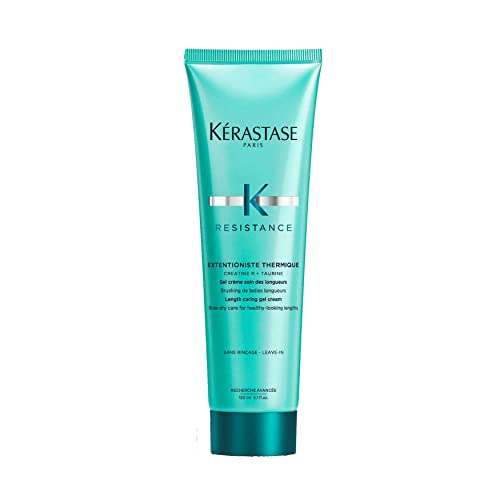 KERASTASE Resistance Extentioniste Thermique Blow Dry Primer | Blow Dry Gel for Healthy Hair Lengths | Seals Split Ends | Heat Protectant | Formulated with Ceramides | 5.1 Fl Oz