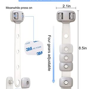 Fridge Locks,Refrigerator Door Lock,Child Proof Safety Cabinet Lock with Strong 3M Adhesives,Fridge Locks for Kids,Adjustable Strap Multi-Purpose for Cabinet,Drawers,Freezer,Oven (2 Count (Pack of 1))