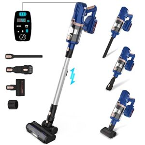 umlo cordless vacuum cleaner, 300w 28kpa cordless stick vacuum with led display, up to 60min runtime, 4000mah battery cordless vacuum,8 in 1 lightweight vacuum for pet hair carpet hard floor,v111 plus