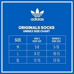 adidas Originals Trefoil Quarter Socks (6-Pair), Black, Large