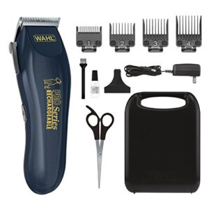 wahl deluxe pro series cordless lithium ion clipper kit for dog grooming at home with heavy duty motor, self-sharpening blades, and 2 hour run time – model 9591-2100
