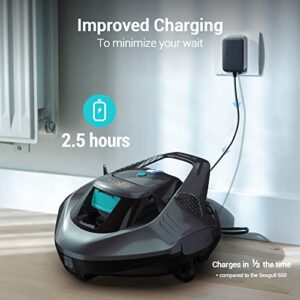 (2023 Upgrade) AIPER Seagull SE Cordless Robotic Pool Cleaner, Pool Vacuum Lasts 90 Mins, LED Indicator, Self-Parking, Ideal for Above/In-Ground Flat Pools up to 40 Feet - Gray