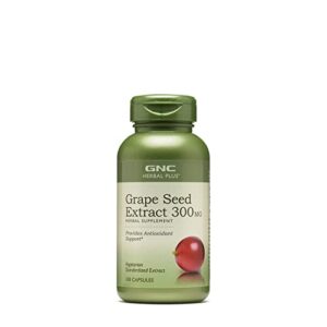 gnc herbal plus grape seed extract, 300 mg | provides antioxidant support | 100 capsules