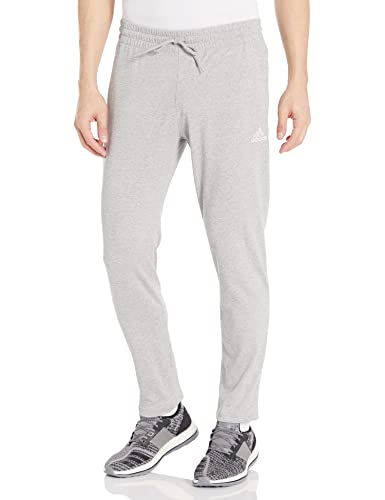 adidas Men's Essentials Single Jersey Tapered Open Hem Pants, Medium Grey Heather, X-Large