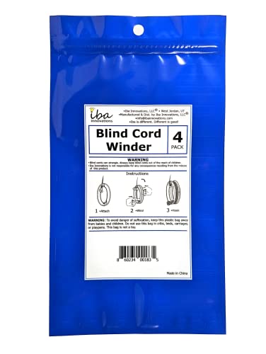 Iba Innovations Blind Cord Winder (4 - Pack) - No Wall Damage Safety Blind Cord Wrap Cleat Alternative