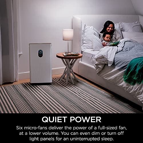 Shark HE601 Air Purifier 6 True HEPA Cleans up to 1200 Sq. Ft., Captures 99.98% of Particles, dust, allergens, Smoke, 0.1–0.2 microns, Advanced Odor Lock, Quiet, 6 Fan, White