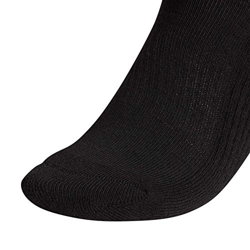 adidas Women's Athletic Cushioned Crew Socks with Arch Compression (6-Pair), Black/Aluminum 2, Medium