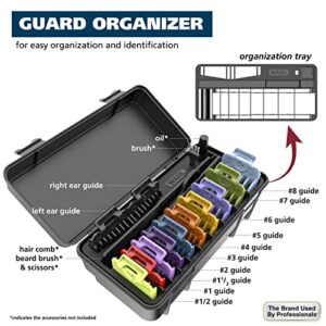 Wahl Clipper Genuine Attachment Guard Organization Kit with Color Pro Colored Hair Clipper Guide Combs, 14 Piece Premium Storage Kit for Wahl Hair Clippers, Multicolor - 3291-100