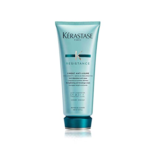 Kerastase Resistance Ciment Anti-Usure Conditioner | Repairing Anti-Breakage Conditioner | Repairs Damaged Ends | Formulated with Pro-Keratine Complex | For All Hair Types | 6.8 Fl Oz