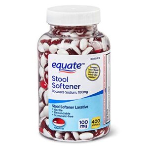 equate stool softener 100 mg, 400 softgels – docusate sodium