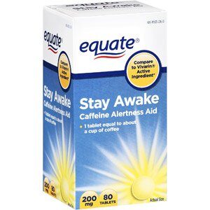 equate stay awake caffeine alertness aid, 80 tablets, 200 mg