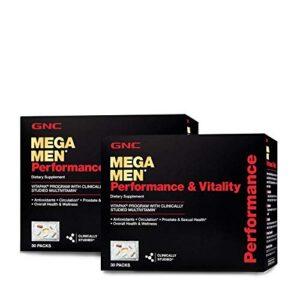 gnc mega men performance vitality vitapak program – daily multivitamin capsule -twin pack