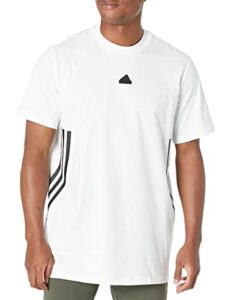 adidas men’s future icon 3-stripes t-shirt, white, x-large