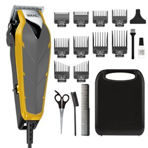 wahl fade cut corded clipper haircutting kit for blending & fade cuts with extreme-fade precision blades, heavy duty motor, secure-snap attachment guards, & fade lever for home haircuts – model 79445