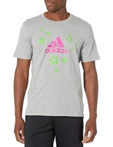 adidas men’s girls on the run t-shirt, medium grey heather